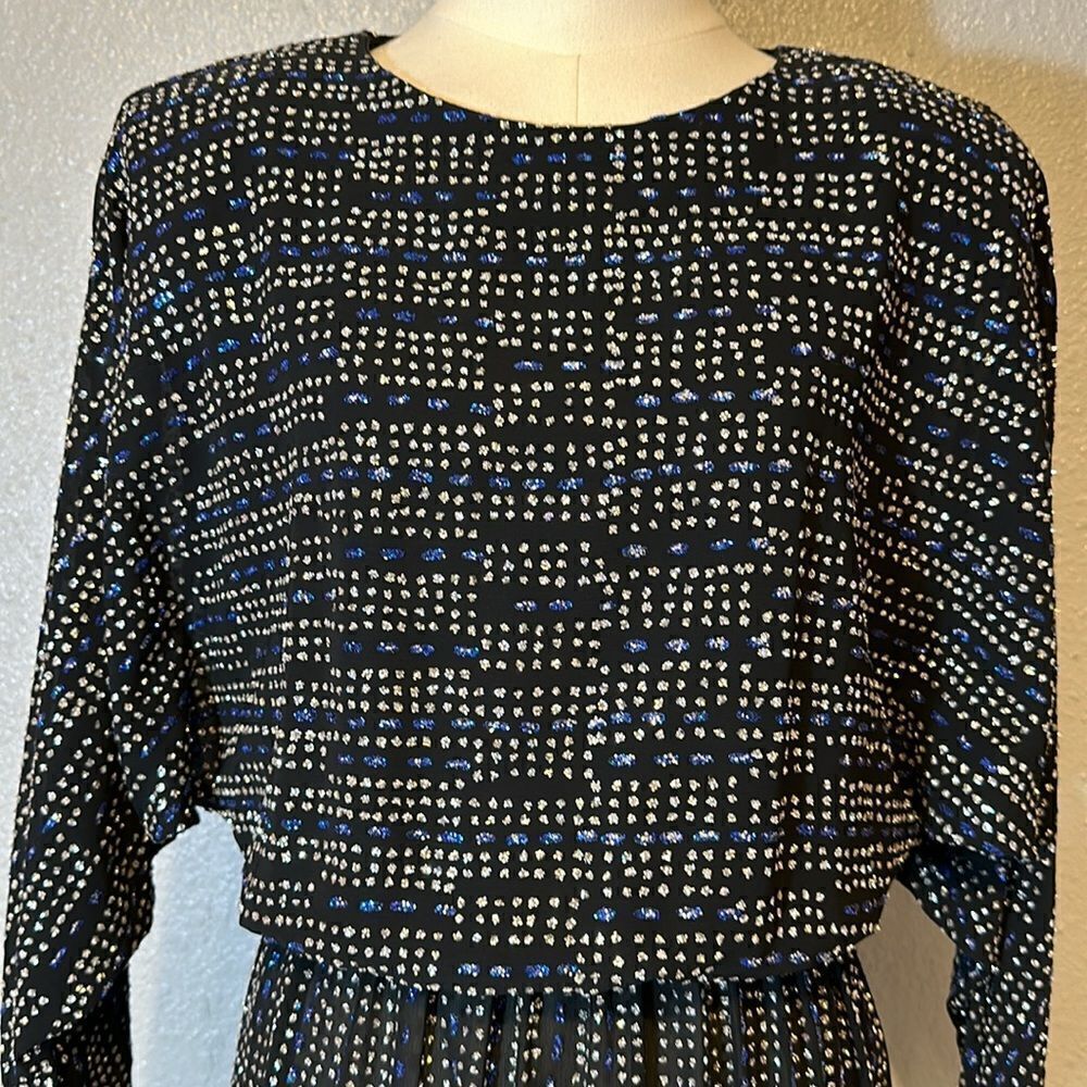 Vintage L Rothschild San Francisco jeweled elastic waist dress size 12 - Picture 3 of 9